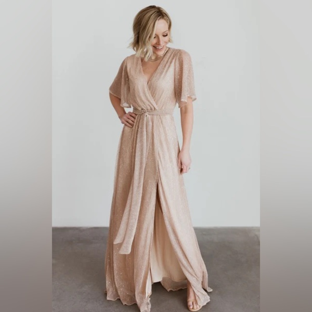 Baltic Born Shimmering Tan Maxi Dress - Picture 15 of 15